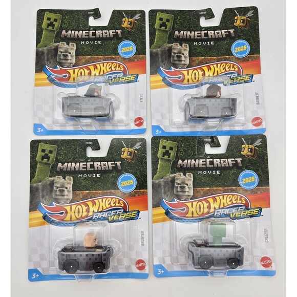Hot Wheels RacerVerse Minecraft The Movie Lot of 4 Die Cast Cars 2025 New - Picture 2 of 12